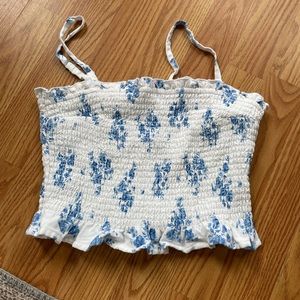 Blue and White Removable Strapped Summer Top